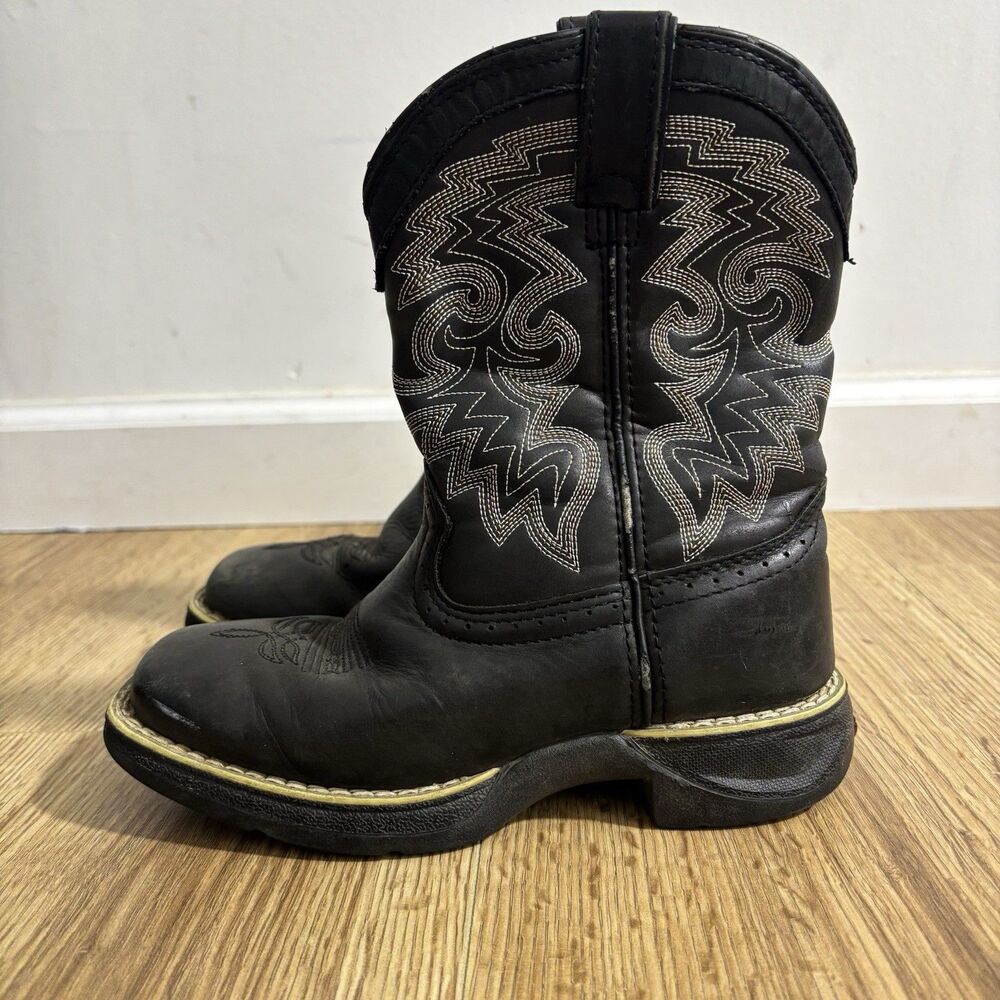 Lil’ Durango Stockman Boots Kid’s Sz 12.5 Black Western Cowboy 8” DBT0145